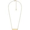 Fossil Women’s Plated Stainless Steel Engravable Personalized Gift Pendant Chain Necklace for Women(Gold Sadie ID Bar)