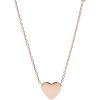 Fossil Women’s Plated Stainless Steel Engravable Personalized Gift Pendant Chain Necklace for Women(Rose Gold Small Heart)