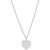 Fossil Women’s Plated Stainless Steel Engravable Personalized Gift Pendant Chain Necklace for Women(Silver Heart)