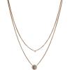 Fossil Women’s Rose Gold-Tone Stainless Steel Pendant Chain Necklace for Women(Rose Gold Gray Mother of Pearl)