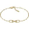 Fossil Women’s Stainless Steel Chain Bracelet(Gold Heritage D-Link Glitz Chain)