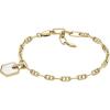 Fossil Women’s Stainless Steel Chain Bracelet(Gold Heritage D-Link MOP Crest)