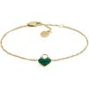 Fossil Women’s Stainless Steel Chain Bracelet(Gold/Green Heart)
