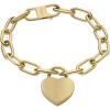 Fossil Women’s Stainless Steel Chain Bracelet(Harlow Gold Heart Chain)