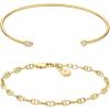 Fossil Women’s Stainless Steel Gold-Tone Bangle Bracelet(Gold Cuff Bracelet Set)
