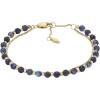 Fossil Women’s Stainless Steel Gold-Tone Beaded Bracelet(Gold Lapis Bead)