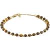 Fossil Women’s Stainless Steel Gold-Tone Beaded Bracelet(Gold/Tigers Eye)