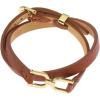 Fossil Women’s Stainless Steel and Genuine Leather Bracelet for Women(Heritage D-Link Brown Double Wrap)