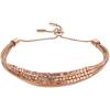 Fossil Women’s Stainless Steel and Genuine Leather Bracelet for Women(Rose Gold Beaded)