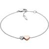 Fossil Women’s Sterling Silver or Silver-Tone Stainless Steel Chain Bracelet for Women(Silver Rose Gold Heart)