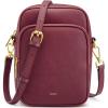 Kattee Leather Crossbody Bags for Women, Small Genuine Leather Purses and Handbags, Shoulder Cross Body Bag for Woman(Wine Red)