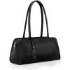 Kattee Leather Purses and Handbags for Women Medium Top-handle Tote Bag Satchel Shoulder Bags(Black)