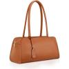 Kattee Leather Purses and Handbags for Women Medium Top-handle Tote Bag Satchel Shoulder Bags(Brown)