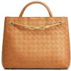 Kattee Woven Bag for Women Tote Shoulder Crossbody Purses and Handbags Top Grain Leather Travel Work, Brown