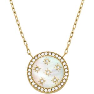 Fossil Women’s Gold-Tone Stainless Steel Pendant Chain Necklace for Women(Gold Classic MOP Disc)