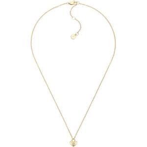Fossil Women’s Gold-Tone Stainless Steel Pendant Chain Necklace for Women(Gold Heart & Stud Earrings)