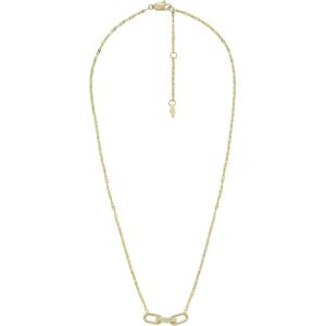 Fossil Women’s Gold-Tone Stainless Steel Pendant Chain Necklace for Women(Gold Heritage D-Link Glitz Chain)