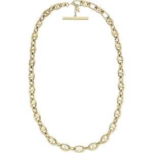 Fossil Women’s Gold-Tone Stainless Steel Pendant Chain Necklace for Women(Gold Heritage Large Anchor Chain)