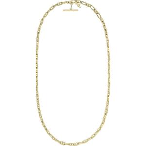 Fossil Women’s Gold-Tone Stainless Steel Pendant Chain Necklace for Women(Gold Heritage Small Anchor Chain)