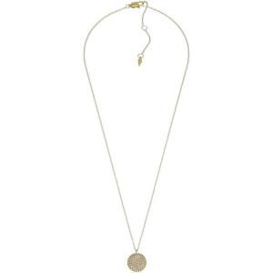 Fossil Women’s Gold-Tone Stainless Steel Pendant Chain Necklace for Women(Gold Sadie Glitz Disc)