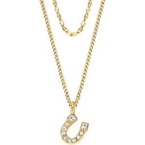 Fossil Women’s Gold-Tone Stainless Steel Pendant Chain Necklace for Women(Gold Sutton Horseshoe)