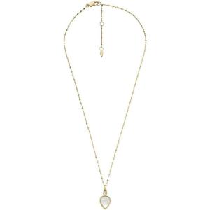Fossil Women’s Gold-Tone Stainless Steel Pendant Chain Necklace for Women(Gold Teardrop)
