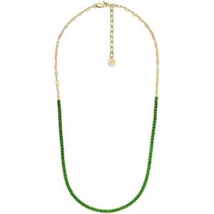 Fossil Women’s Gold-Tone Stainless Steel Pendant Chain Necklace for Women(Gold/Green Chain)