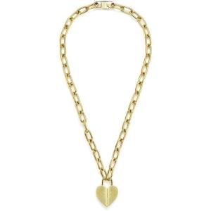 Fossil Women’s Gold-Tone Stainless Steel Pendant Chain Necklace for Women(Harlow Gold Heart Chain)