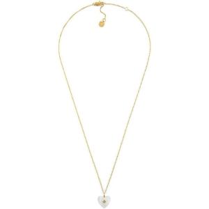 Fossil Women’s Gold-Tone Stainless Steel Pendant Chain Necklace for Women(MOP Heart)