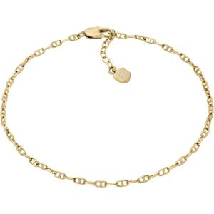 Fossil Women’s Heritage D-Link Brass Chain Anklet(Gold)
