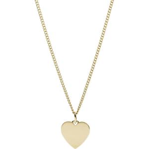 Fossil Women’s Plated Stainless Steel Engravable Personalized Gift Pendant Chain Necklace for Women(Gold Heart)