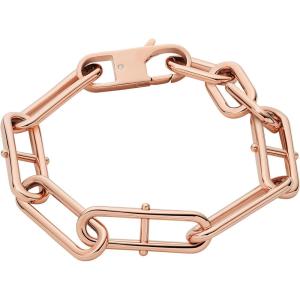 Fossil Women’s Rose Gold-Tone Stainless Steel Chain or Beaded Bracelet for Women(Heritage Rose Gold D-Link)