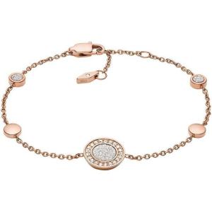 Fossil Women’s Rose Gold-Tone Stainless Steel Chain or Beaded Bracelet for Women(Rose Gold Glitz Disc)