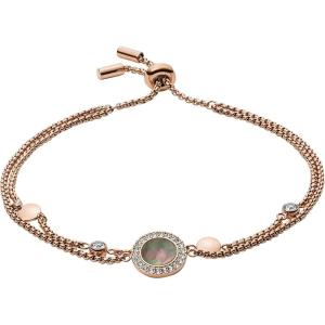 Fossil Women’s Rose Gold-Tone Stainless Steel Chain or Beaded Bracelet for Women(Rose Gold Gray Mother of Pearl)