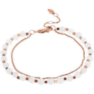 Fossil Women’s Rose Gold-Tone Stainless Steel Chain or Beaded Bracelet for Women(Rose Gold/Rose Quartz)