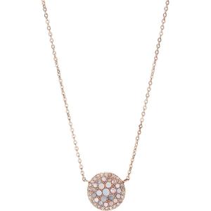Fossil Women’s Rose Gold-Tone Stainless Steel Pendant Chain Necklace for Women(Rose Gold Mosaic Disc)