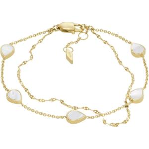 Fossil Women’s Stainless Steel Chain Bracelet(Gold Teardrop)