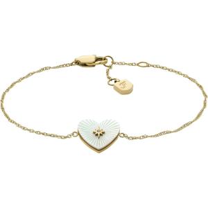 Fossil Women’s Stainless Steel Chain Bracelet(MOP Heart)