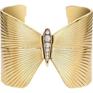 Fossil Women’s Stainless Steel Gold-Tone Bangle Bracelet(Butterfly Cuff)
