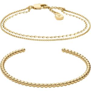 Fossil Women’s Stainless Steel Gold-Tone Bangle Bracelet(Gold Chain Bracelet Set)
