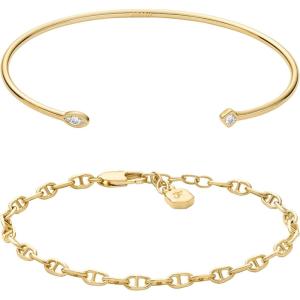 Fossil Women’s Stainless Steel Gold-Tone Bangle Bracelet(Gold Cuff Bracelet Set)
