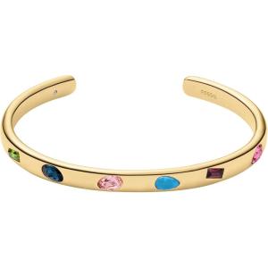 Fossil Women’s Stainless Steel Gold-Tone Bangle Bracelet(Gold/Stone)