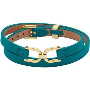 Fossil Women’s Stainless Steel and Genuine Leather Bracelet for Women(D-Link Blue)