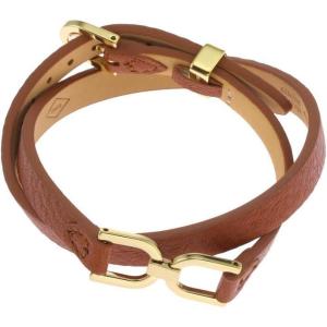 Fossil Women’s Stainless Steel and Genuine Leather Bracelet for Women(Heritage D-Link Brown Double Wrap)