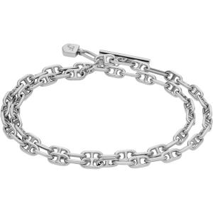 Fossil Women’s Sterling Silver or Silver-Tone Stainless Steel Chain Bracelet for Women(Heritage Double Wrap)