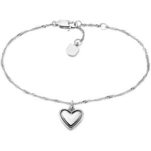 Fossil Women’s Sterling Silver or Silver-Tone Stainless Steel Chain Bracelet for Women(Silver Heart Chain)