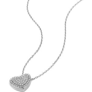 Fossil Women’s Sterling Silver or Silver-Tone Stainless Steel Pendant Chain Necklace for Women(Sadie Silver-Tone Glitz Heart)
