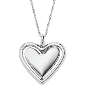 Fossil Women’s Sterling Silver or Silver-Tone Stainless Steel Pendant Chain Necklace for Women(Silver Heart Pendant)