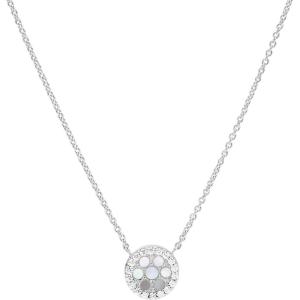 Fossil Women’s Sterling Silver or Silver-Tone Stainless Steel Pendant Chain Necklace for Women(Silver Mosaic Disc)