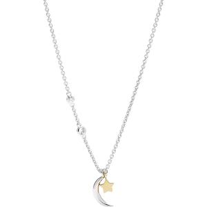 Fossil Women’s Sterling Silver or Silver-Tone Stainless Steel Pendant Chain Necklace for Women(Silver Star Moon)